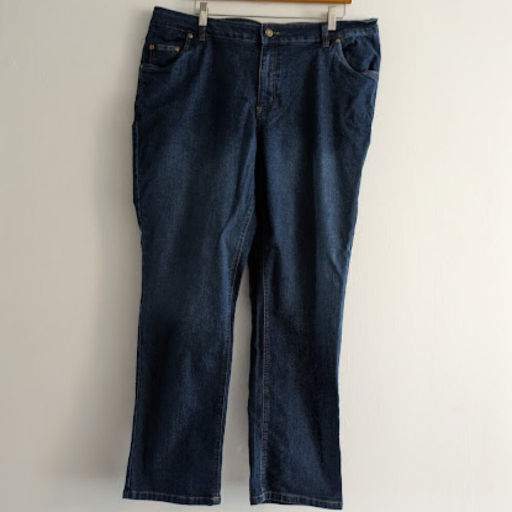 Woman Within Dark Wash Boot Cut Jeans Size 18W